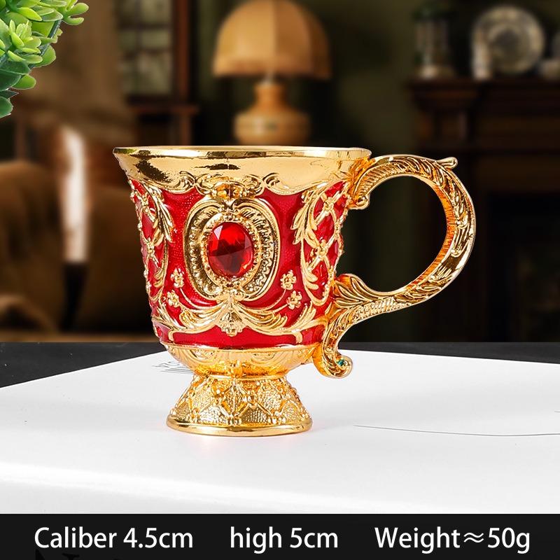 Classical Elegant Wine Glass, Enamel Rose Goblet for Wedding, Party & Home Bar,Vintage Rose Pattern Wine Cup, Gold/Silver Plated Pumpkin Cup