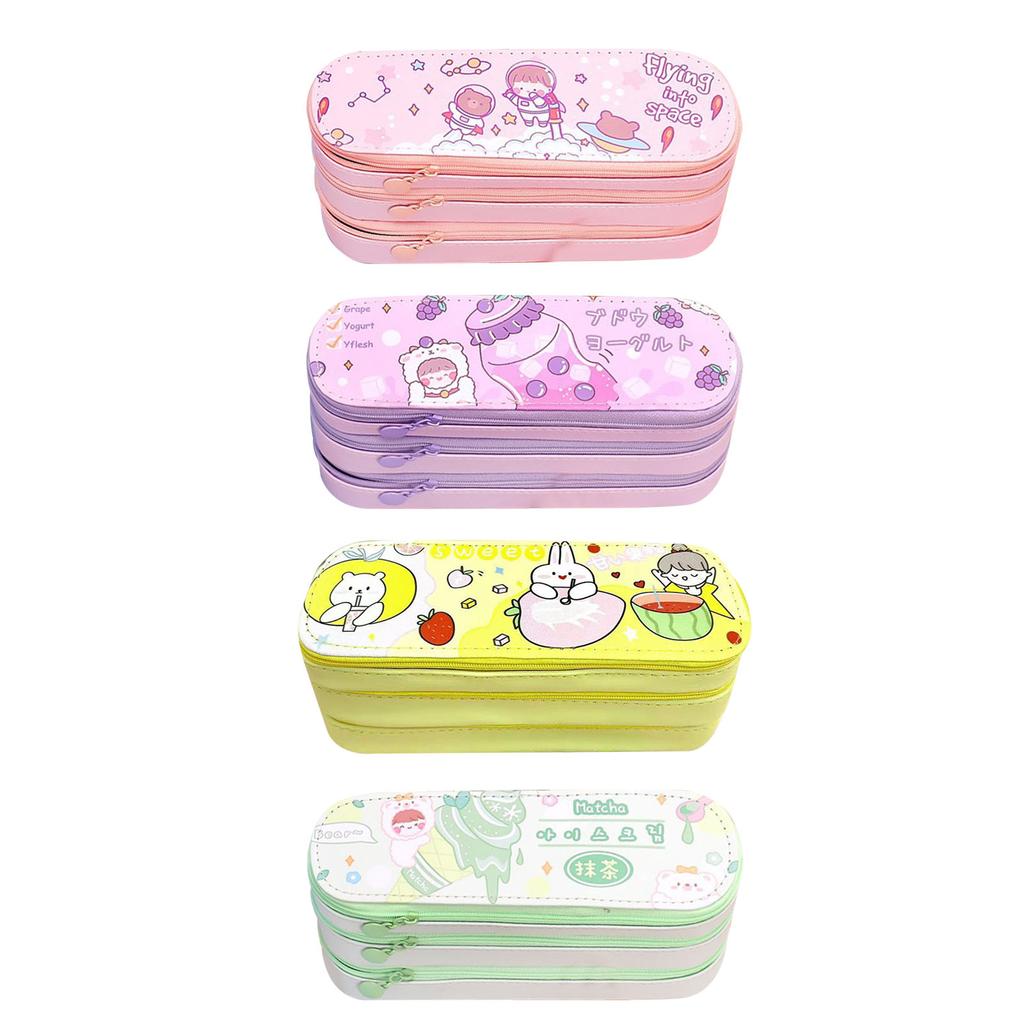 Большой пенал многоцелевой милый стильный 3-слойный пенал большой емкости с расписанием занятий