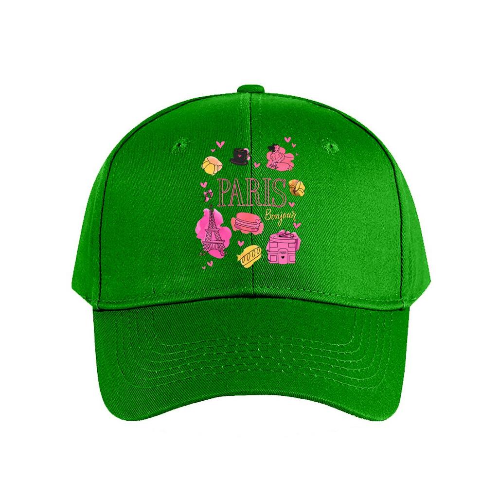Cute Paris French Eiffel Tower Macaron Art Print Baseball Cap Fashion Unisex Sunhat Womens Outdoor Sports