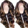 Wigs New Medium Dyeing Gradual Change Gold Long Curly Wigs High Temperature Silk Chemical Fiber Headgear