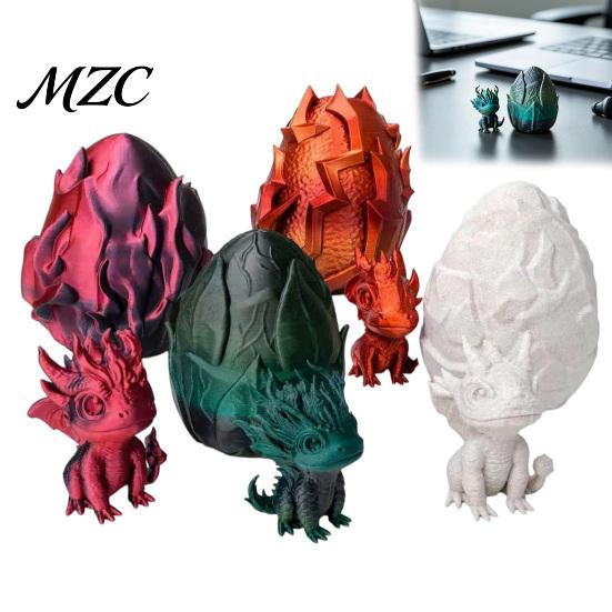 Mini Dragon Toy Egg with Toy, 3D Printed Miniature Figurine, Desktop Decoration for Home Office Mythical Creature Model