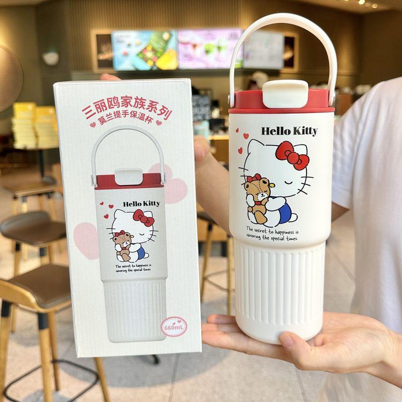 Термокружка Sanrio большой емкости 2026 года, новая модель, ледяная кружка с высокой эстетической ценностью, соломинка, кружка для заваривания чая, подарок на день рождения