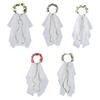 Bridal Veil Lightweight Breathable White Tulle Headband with Bows Flowers Decor Children Versatile Party Headwear Hair Accessory
