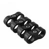 4x Black Durable Hose Separator For High Performance Fuel Hose Line High-Quality Alloy Clamp Bracket Adapter Connector