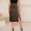 Women's Summer Casual Package Hip Slim Split Leather Skirt