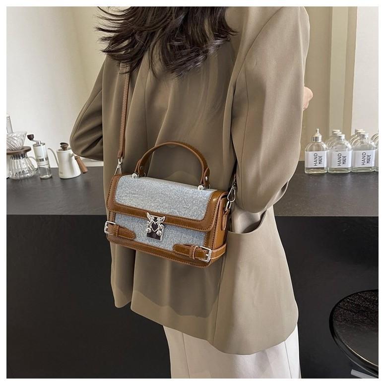 Ielgy Exquisite Fashionable Handbag Fashionable All-Match Contrast Color Shoulder Bag High-End Light Luxury Trendy Cross-Body Bag