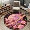 Luxury Round Christmas Multicolor Rug Mat, Non-Slip Floor Mat for Office