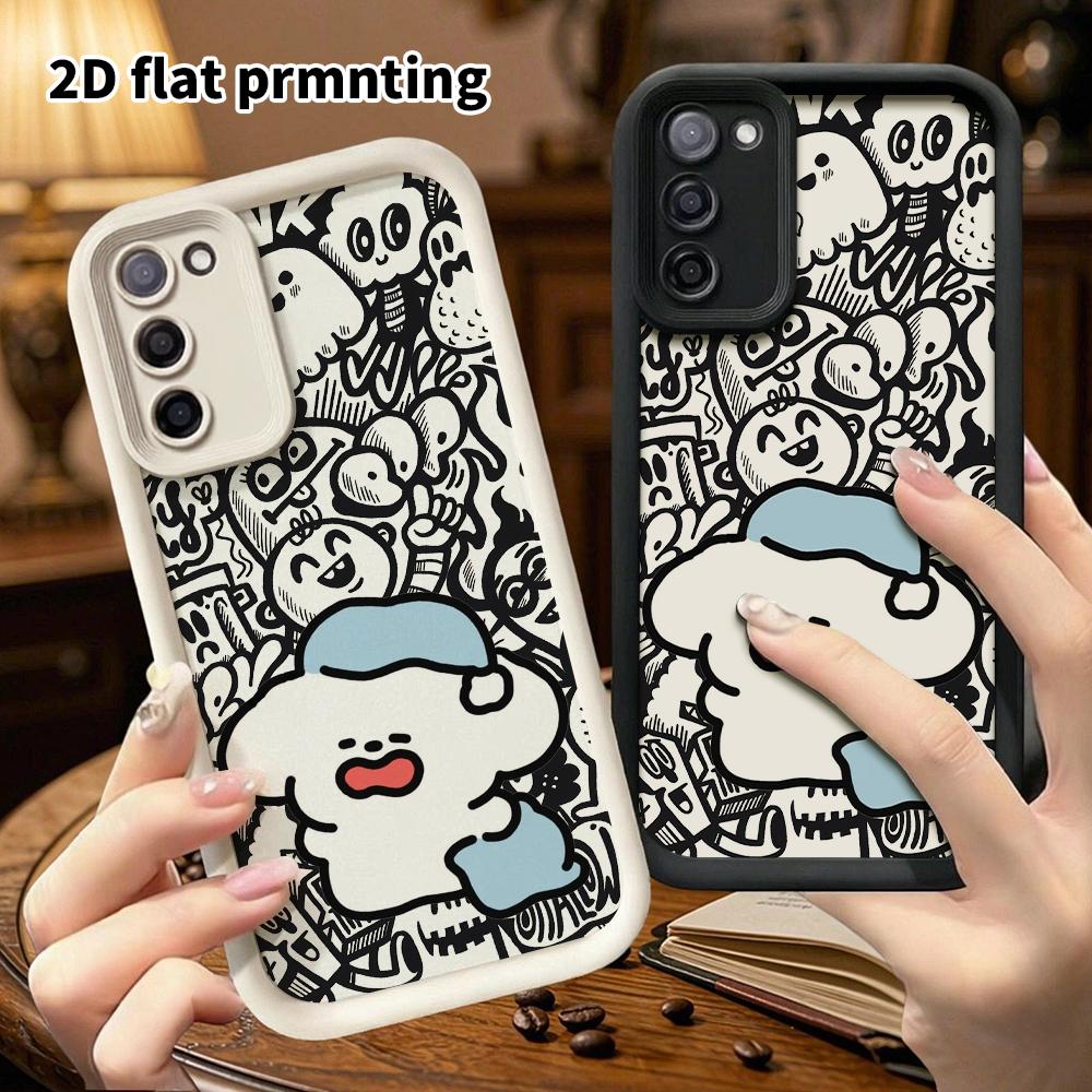 Phone Case: 2D Flat Samsung Galaxy A34 A35 M05 M06 S20 S22 S21 FE Plus 5G Protective Case, Cloud Puppy, Christmas and Halloween Gift