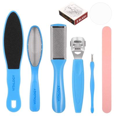 Vitalogy - Инструменты для педикюра ног - Набор для педикюра 8 в 1 | Скрабер для ног от огрубевшей кожи, Удалятор мозолей, Скребок для ног, Пилка для ног, Трезубец, Пилка f