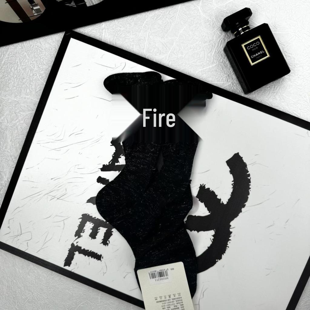 Женские высокие носки с блестящим бантом - Трехцветные, Однотонные, Складчатые, Балетный стиль