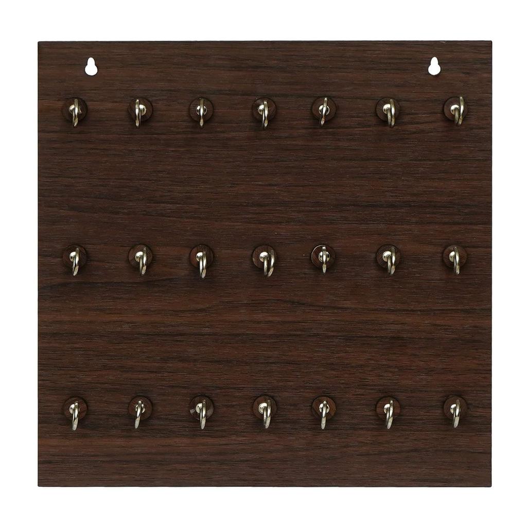 Деревянный брелок премиум-класса, настенный подвесной брелок для ключей, 21 крючок (коричневый)