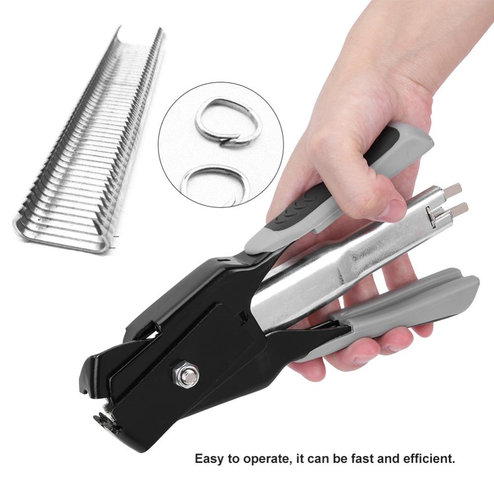 Spring-Loaded C-type Hog Ring Pliers Auto Feed Staple Plier  for Animal Fence and Mattresses