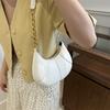 Модная новая цепочка, ручная, текстура, подмышечная женская сумка, одно плечо, вмятина, однотонная, повседневная, полумесяц, модная