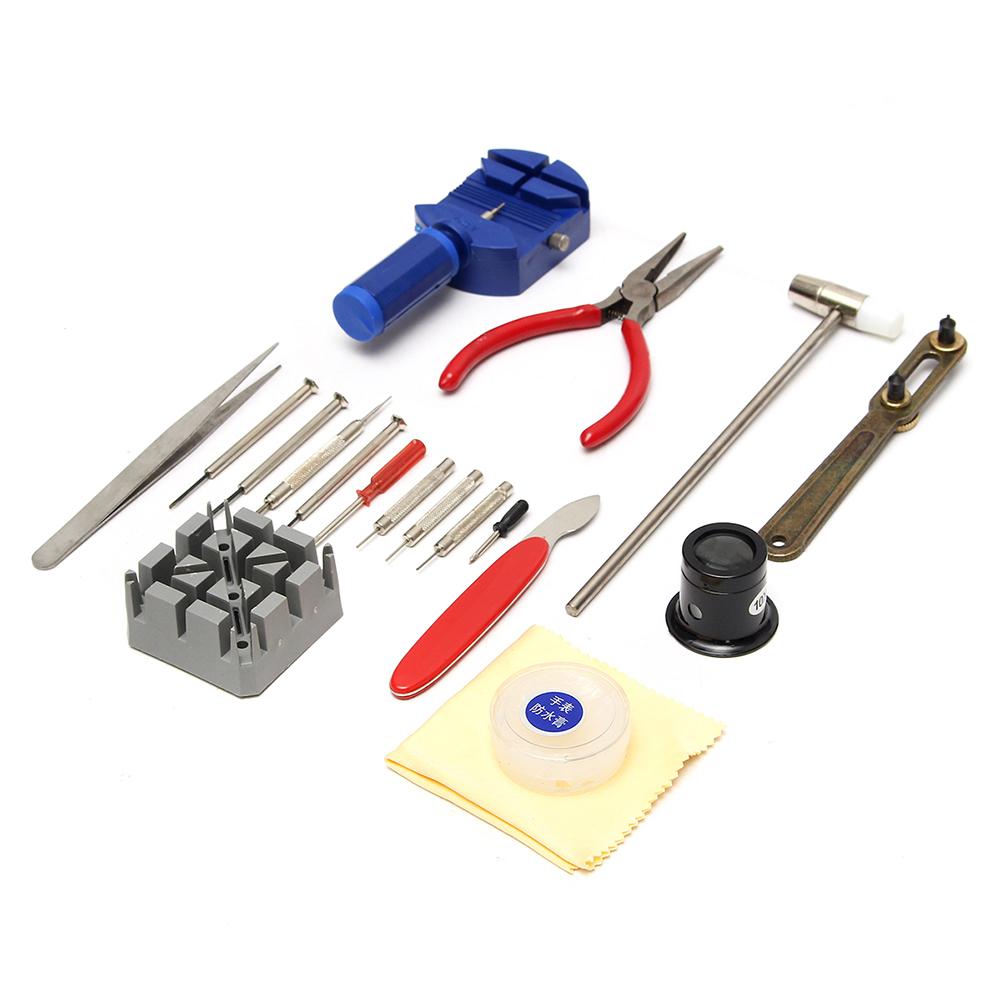 19 шт., инструмент для ремонта часов, набор часовщика для замены ремешка для часов и открытия корпуса часов  