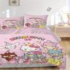 3 шт. Постельное белье для вечеринки Hello Kitty и Друзья - 1 Мягкий пододеяльник + 2 Наволочки, Подходит для всех сезонов.W073