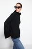 Women's Fashionable Stylish Sweater Mink Soft Textured Turtleneck Wide Fit Knitwear Sweater