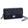 Genuine Leather Caviar Crossbody Bags For Women Diamond Quilted Small Shoulder Bag With Ball Chains Lock Handbag Silver-tone Purse No Logo