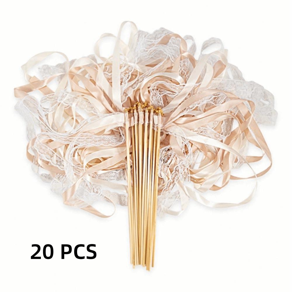 20Pcs/Bag Gold Bells Lace Ribbon European Style Ribbon Sticks New Wedding Favors Wedding