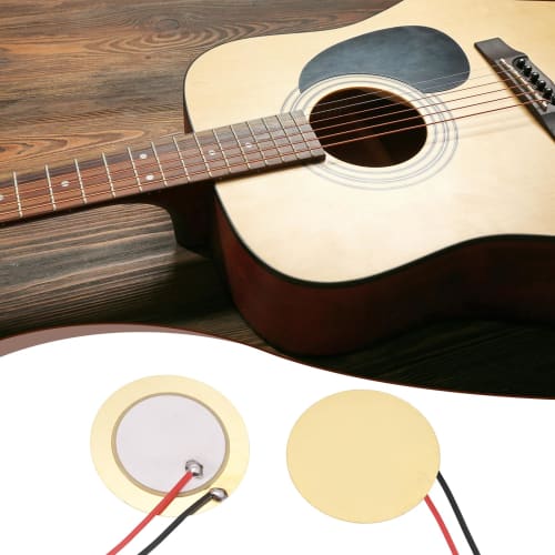 uxcell Brass Piezo Discs, 20mm Piezo Pickup Plate Diameter, Compatible with CBG Guitars, Tauch Sensor, and Buzzer, Pack of 10