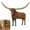 Rustic Longhorn Bull Sculpture Vintage Style Resin Bull Tabletop Statue  Farmhouse