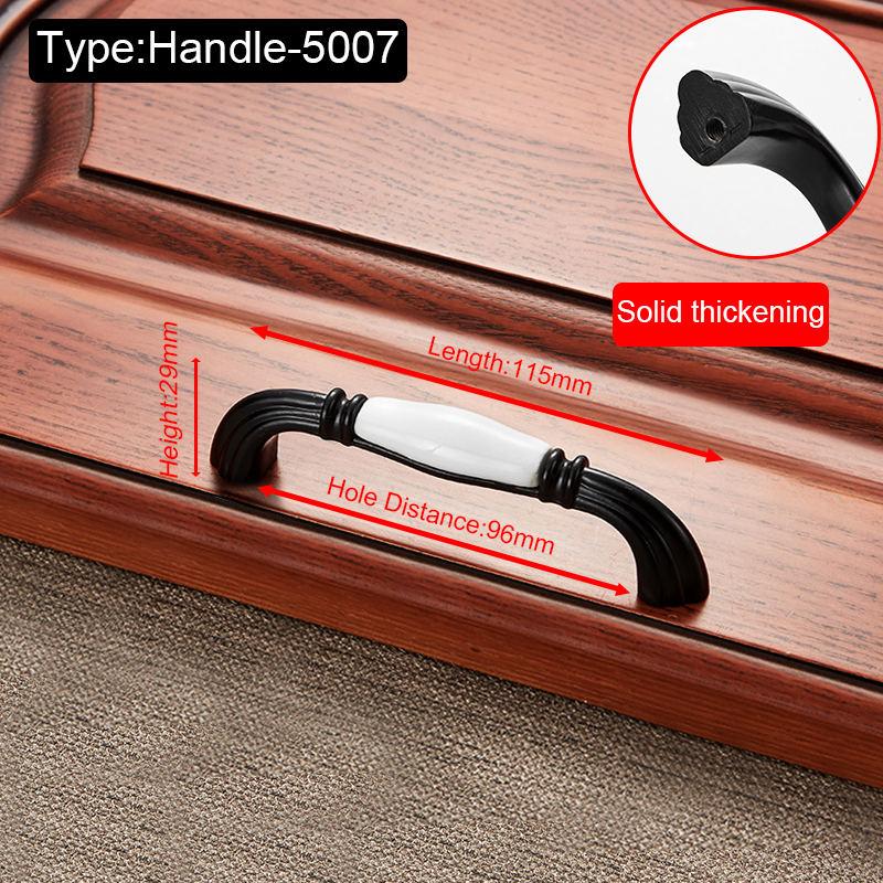 Black White Ceramic Cabinet Handles Zinc Alloy European Cabinet Pulls Drawer Knobs Wardrobe Door Handle Furniture Handle