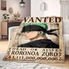 Фланелевое одеяло из аниме OnePiece Теплое, Уютное, Подходит для спален, Диванов, Кроватей, Стульев, Пикников, Путешествий