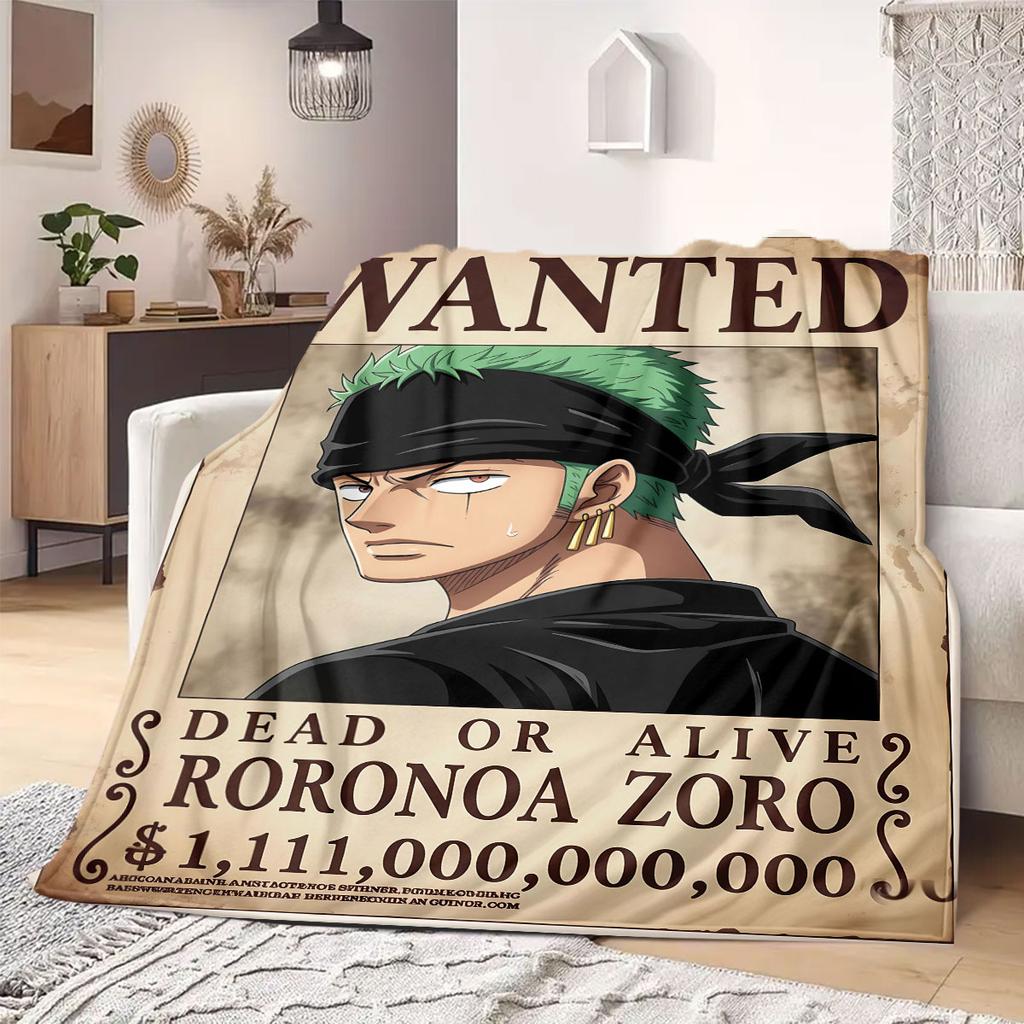 Фланелевое одеяло из аниме OnePiece Теплое, Уютное, Подходит для спален, Диванов, Кроватей, Стульев, Пикников, Путешествий