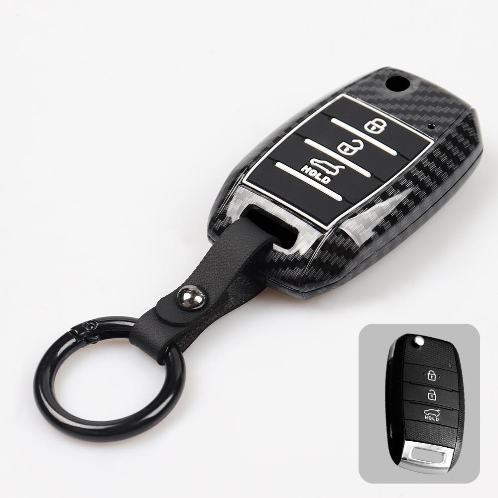 Для Kia Sportage Carens Seltos Stonic Niro Pro Ceed Rondo Picanto Morning ABS карбоновый чехол для ключей, автомобильный чехол, брелок, защита