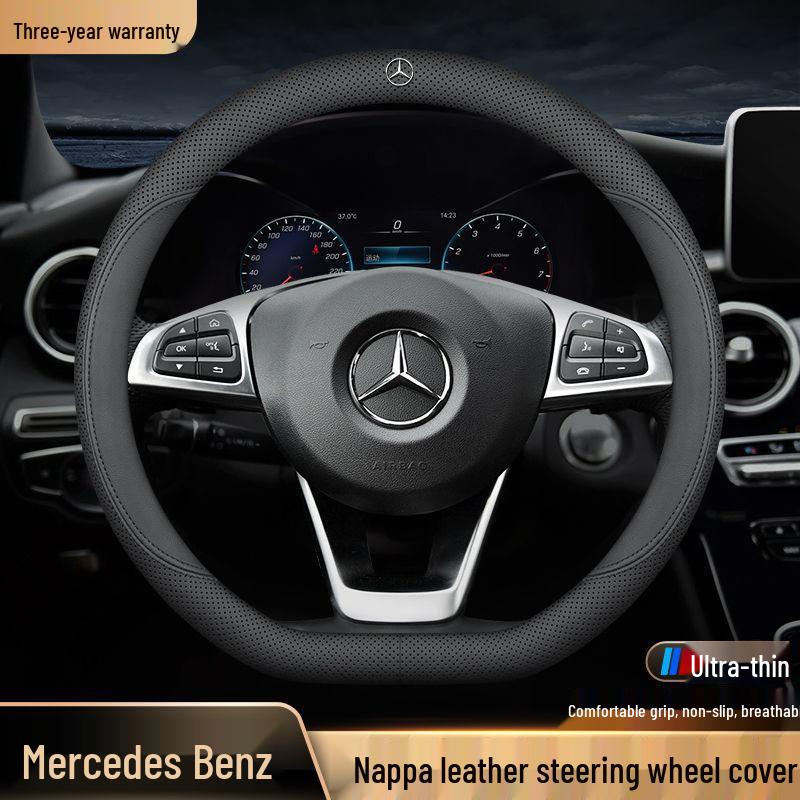 Оригинальная Ультратонкая Накладка на Руль из Натуральной Кожи для Mercedes C-Class/E-Class/S-Class