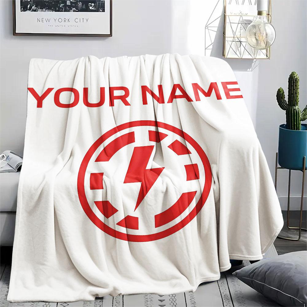 Custom Name,Rayo Vallecano de Madrid Printed Flannel Blanket, soft throw for bedroom sofa, washable, Christmas present, great gift.
