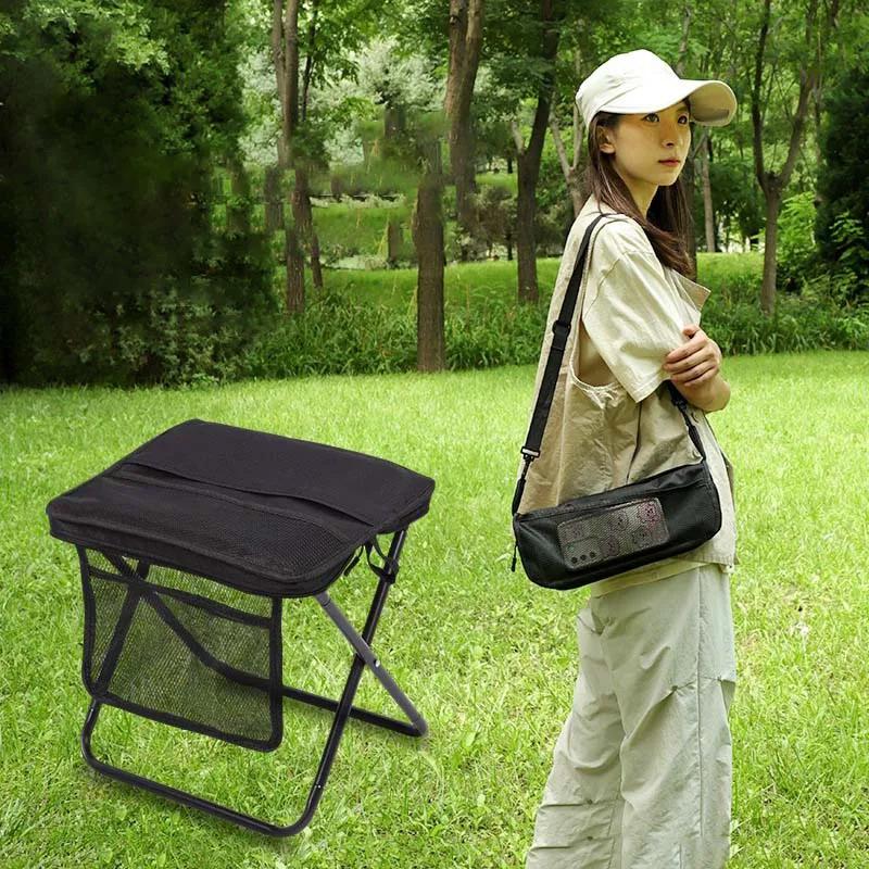 Foldable Backpack Stool Portable Folding Stool With Carry Bag Lightweight Mini Easy Carry Outdoor Chair For Travel For Travel