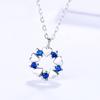 S925 стерлингового серебра корейский стиль синее круглое ожерелье модный темперамент ключичная цепочка серебряное ювелирное ожерелье корейский стиль