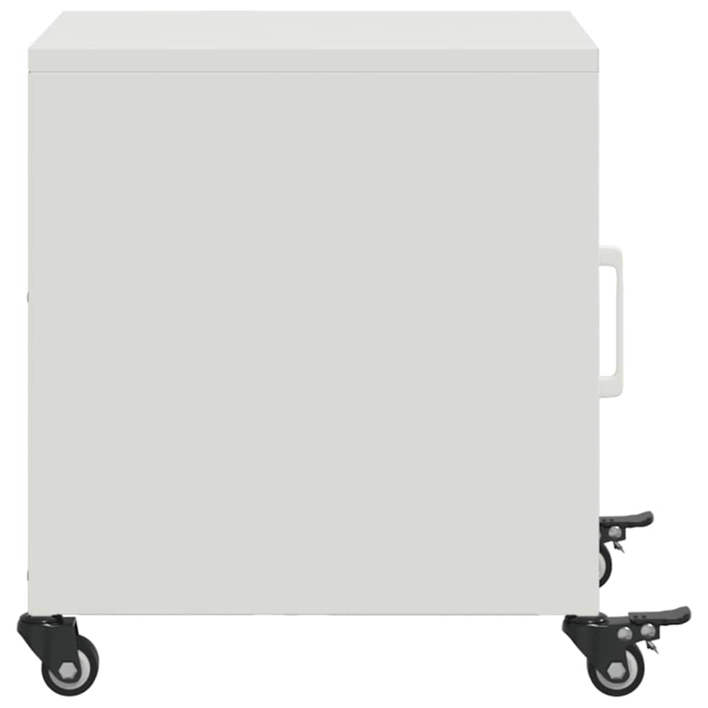 Nightstand White 36x39x43.5 cm Steel