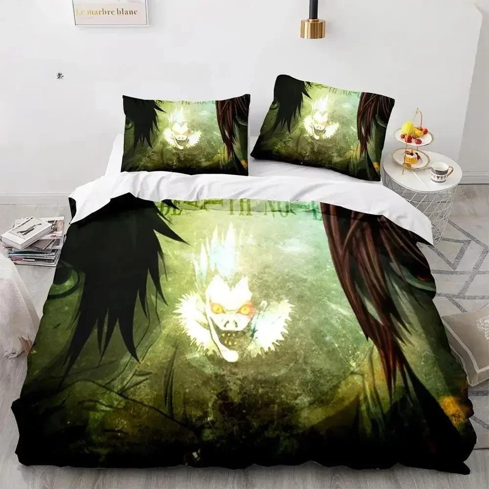 Комплект постельного белья Death Note Single Twin Full Queen King Size Bed Set Adult Kids Bedroom Duvet cover Sets 3D Print Anime Death Note S