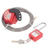 Набор предохранительных навесных замков с регулируемым тросом из нержавеющей стали для блокировки и 38-мм замком Lockout Tagout с 2 ключами