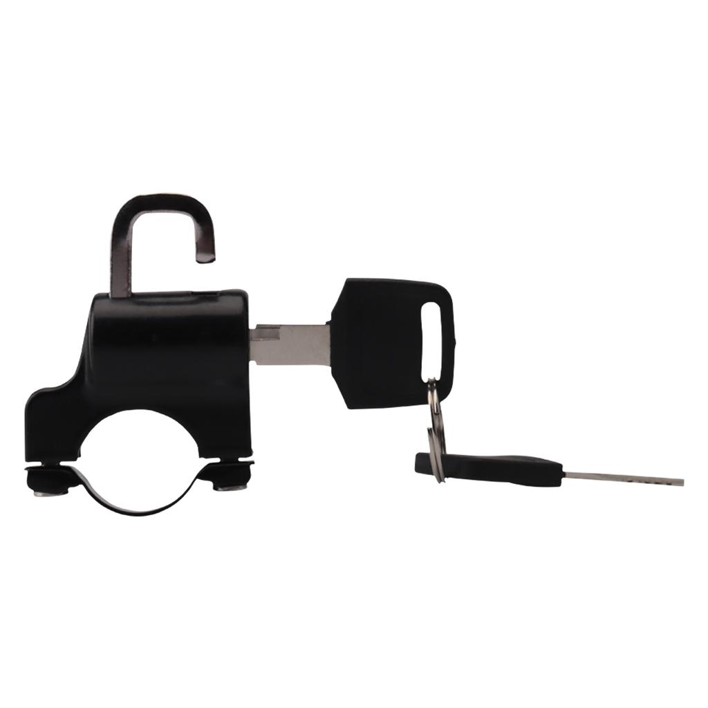 Universal Motorcycle Helmet Lock Anti-Theft Helmet Security Lock Metal 22mm-26mm Black with 2 Keys