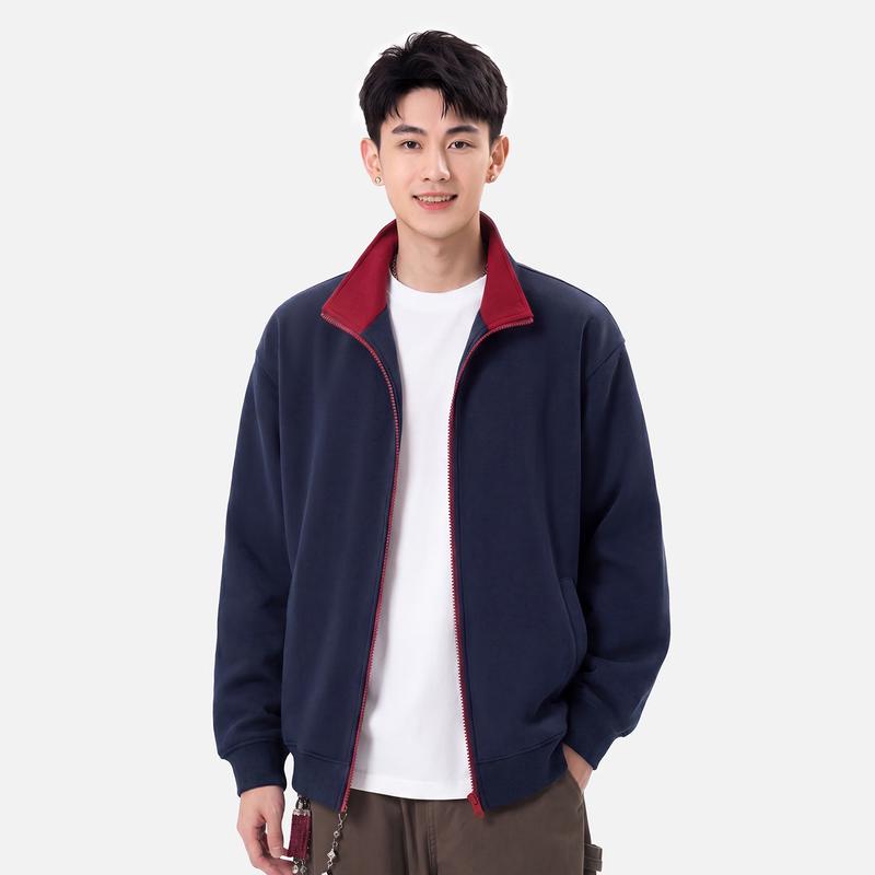 MINISO Men's Color Block Zip-Up Cardigan Jacket