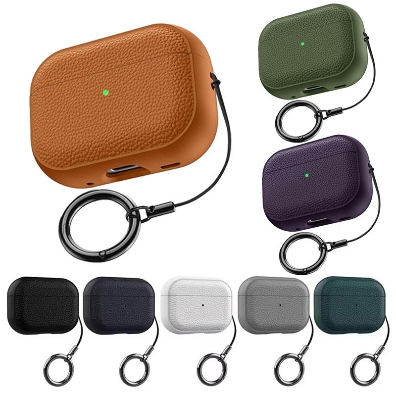 Для кейса Airpods Pro 1 2 Роскошный кожаный деловой чехол для наушников С ремешком-крючком Чехол для наушников для Apple Air Pods 4 3 2 1 Оболочка