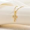 European and American High-end Cross Necklace, Slightly Inlaid Zircon Gold-plated Non-fading Necklace Jewelry
