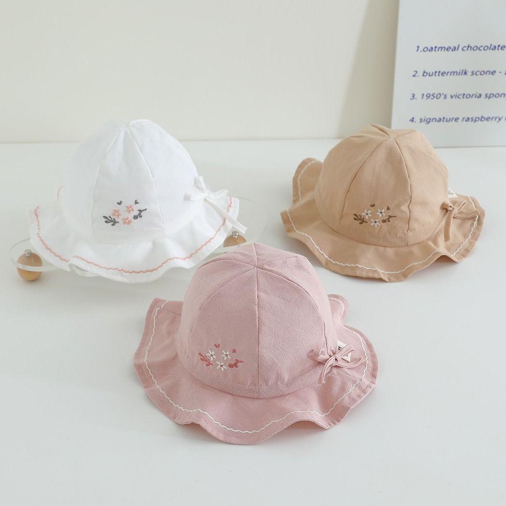 Pleated Infant Bucket Hat Love Heart Toddle Fisherman Hat Sweet Baby Sunhat  Baby