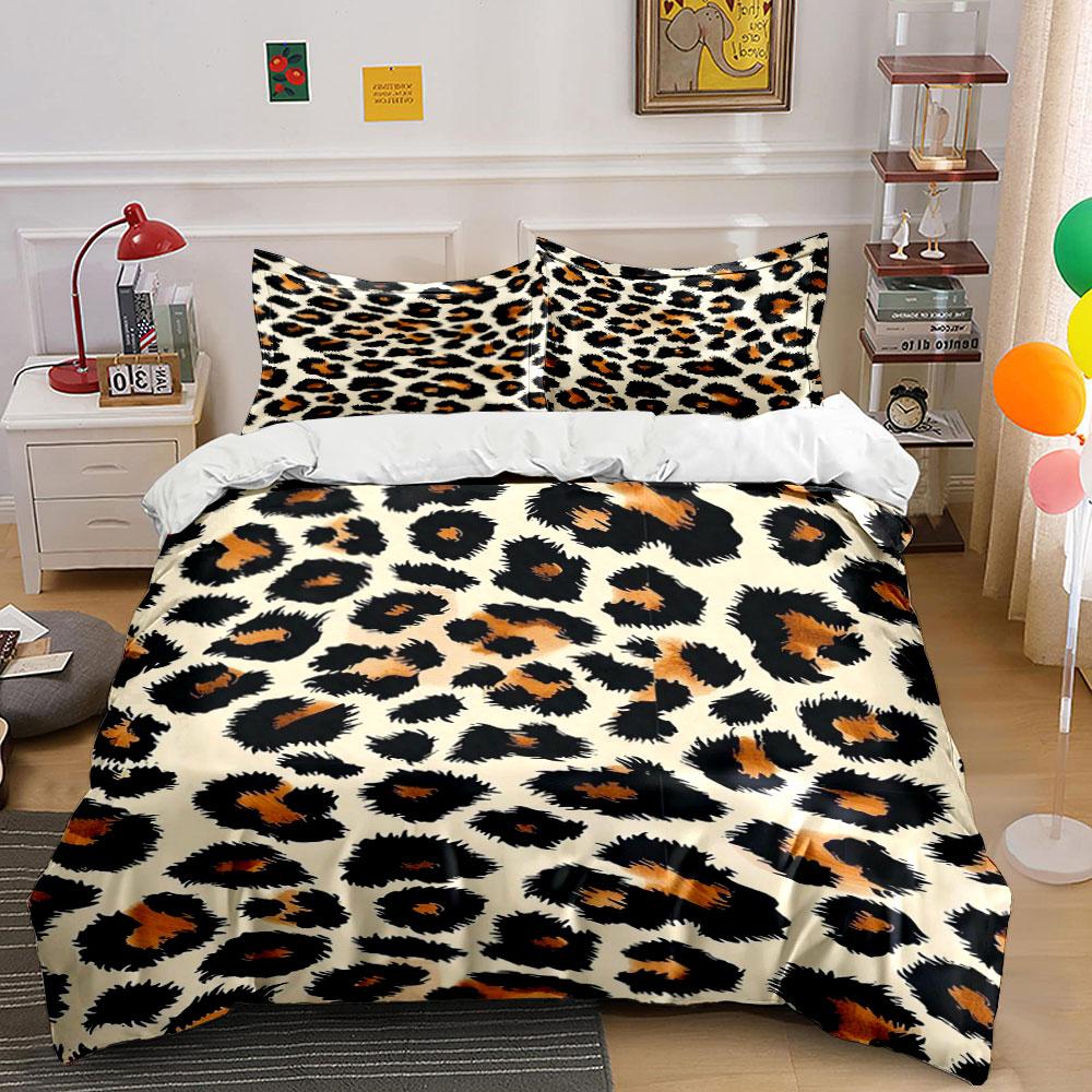 Leopard print pattern. Bedding sets Duvet cover sets Duvet covers Pillowcases(1*Duvet Cover 2*Pillowcases without duvet insert)