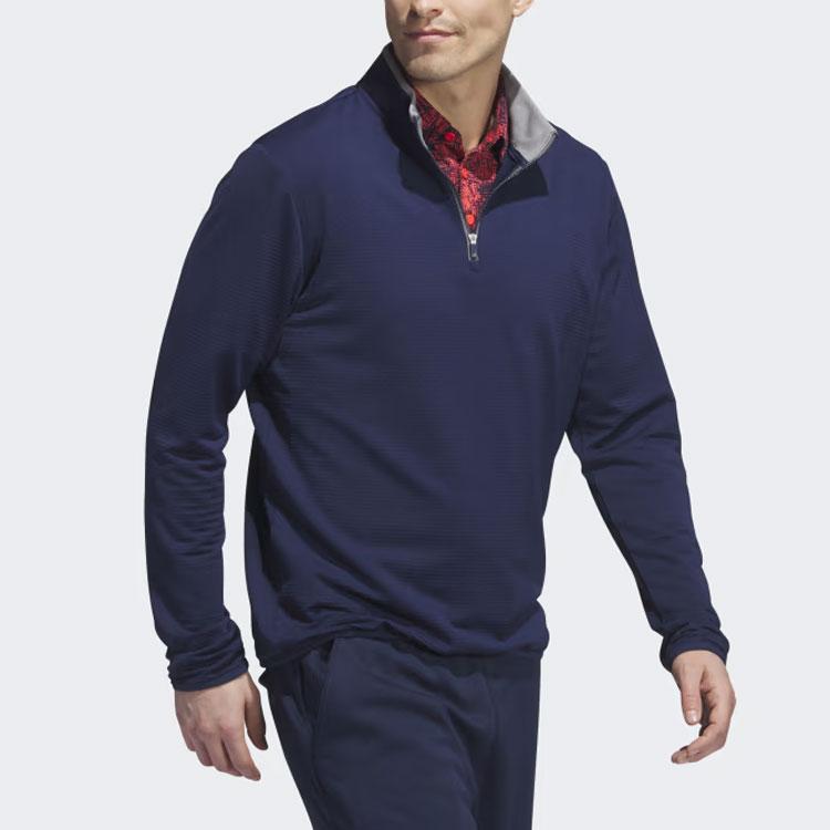 adidas Легкая мужская толстовка Cold.Rdy Quarter-Zip, темно-синяя, HZ3199