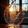 Yousheng Sun Catcher подвесное украшение с металлической цепью красочная расписанная вручную стеклянная панель световая ловушка декоративный аксессуар