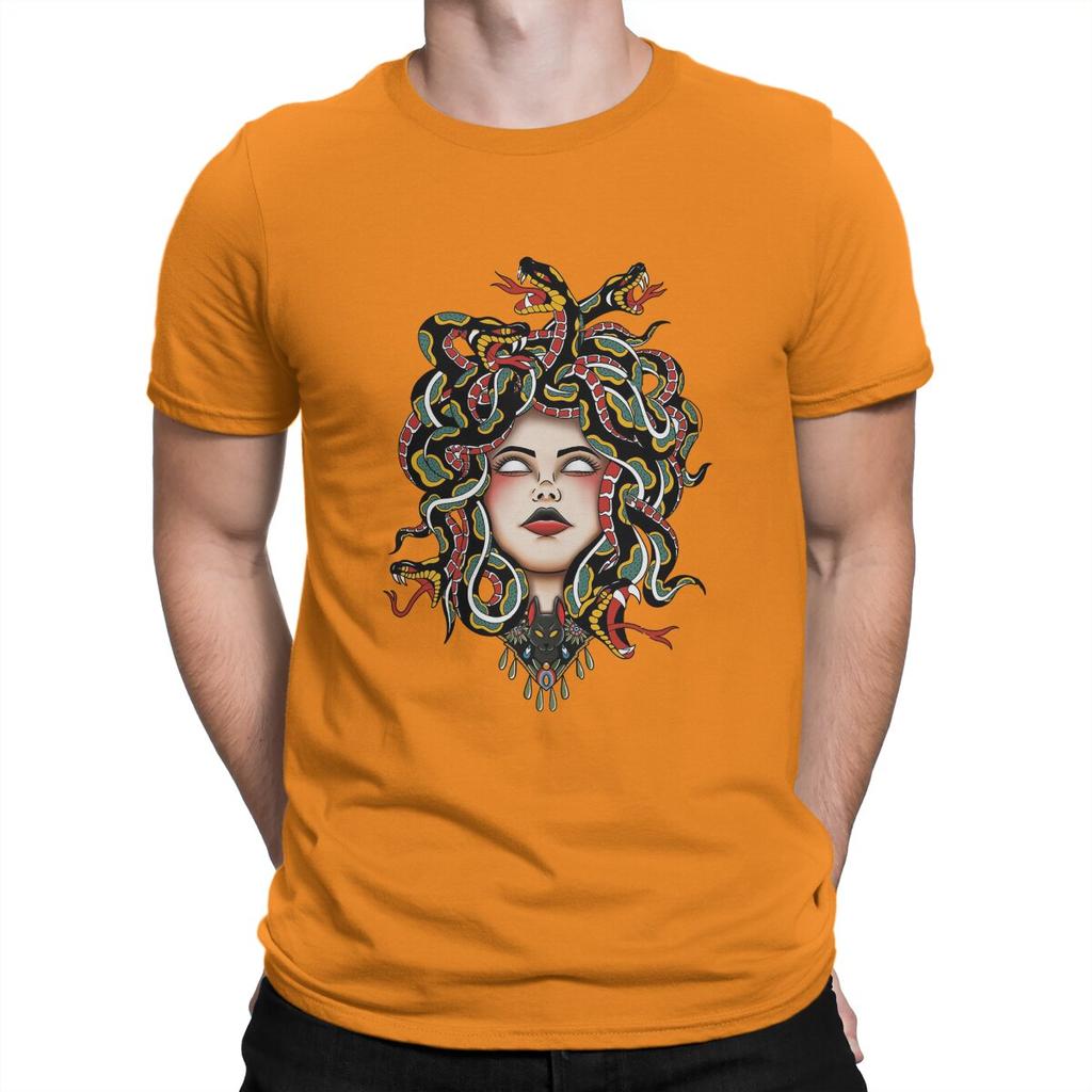 Medusa Old School Fitted Scoop Men T Shirts Medusa Funny Tees Short Sleeve O Neck T-Shirt Cotton Gift Idea Tops