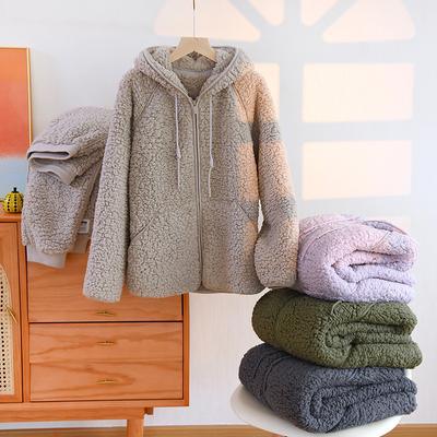 Осенне-зимняя женская теплая мягкая парная пижама из кораллового флиса, комплект из 2 предметов, домашний костюм, повседневная пижама с капюшоном, ночная одежда