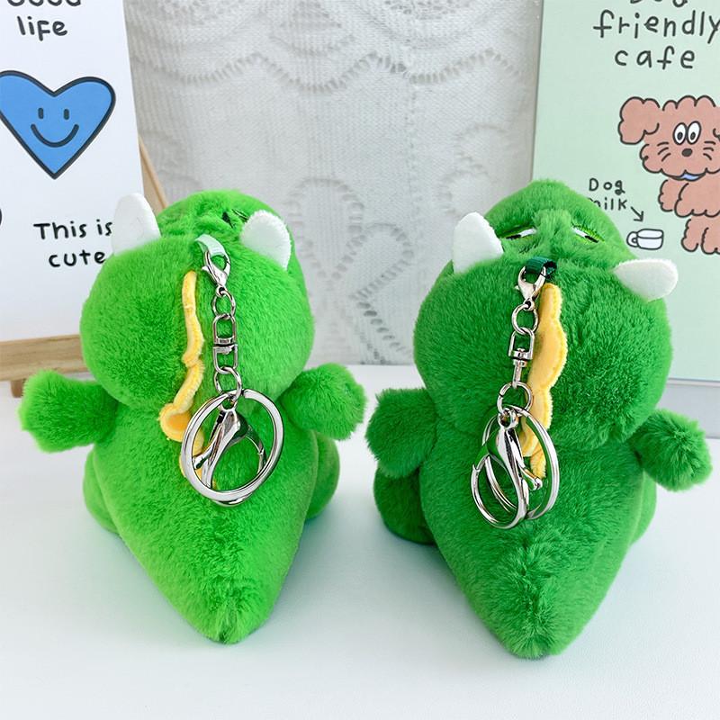 Adorable Sleepy Dinosaur Plush Keychain Cute Green Stuffed Animal Bag Charm