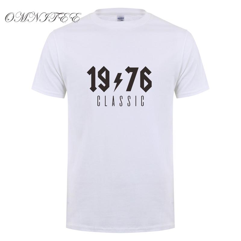 Omnitee 1976 Classic T Shirt Unisex Cotton Oneck Short Sleeve 1976 Birthday Gift Tshirt Unisexs Tops Tee Oz196