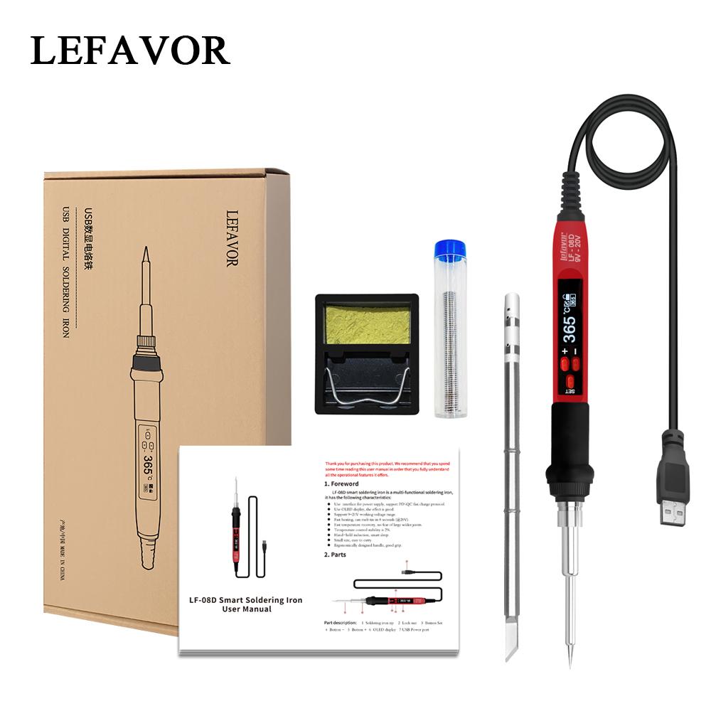 65W USB Digital Soldering Iron Mini Electric Soldering Iron Station Adjustable Temperature Digital Display 9-20V Power Supply