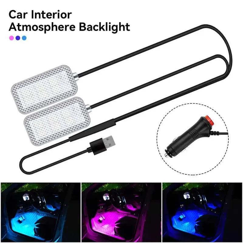 Автомобильная подсветка салона для ног USB LED Подсветка заднего сиденья Автомобильная атмосфера С лампой-пепельницей USB для прикуривателя Светодиодные ленты Автоаксессуары