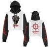 Новая худи с ушками кошки из Demon Slayer, Color Block, с начесом, свободный крой, повседневная